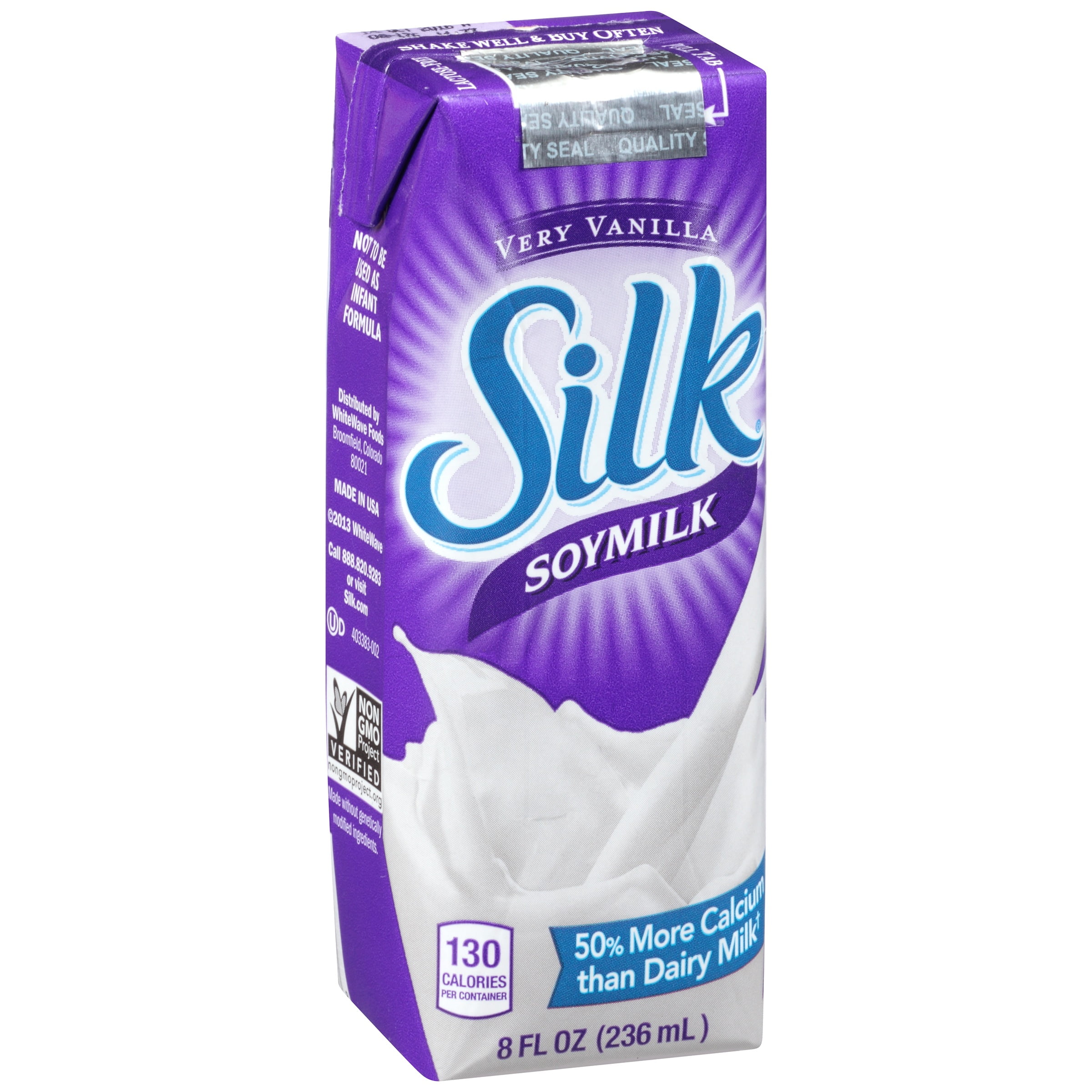 Soy Milk 12 Pack) Silk Very Vanilla Soymilk, 8 fl oz - Non-Dairy Milk