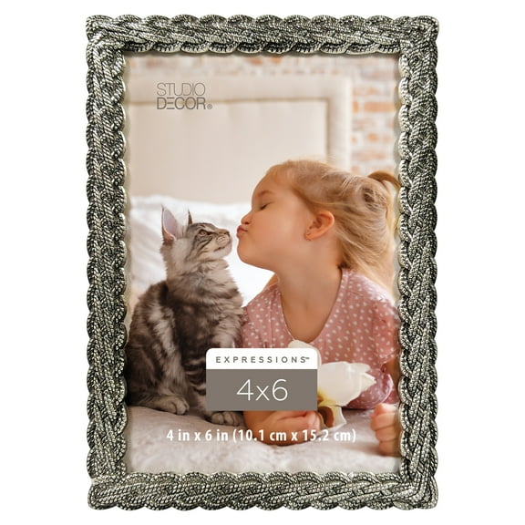Studio Decor Silver Braid 4" x 6" Frame, Expressions, 12 Pack