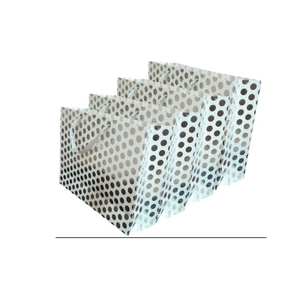 12-Pack Silver Medium Gift Bags 10.25" H X 12.25" W ( 12, Silver)