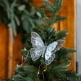 thumbnail image 1 of 12 Pack Silver Mesh Butterfly Ornaments - Christmas Tree Decorations with Glitter, Lightweight Fabric Pendants for Holiday Decor, Gift Wrap & Home Decor, 1 of 6