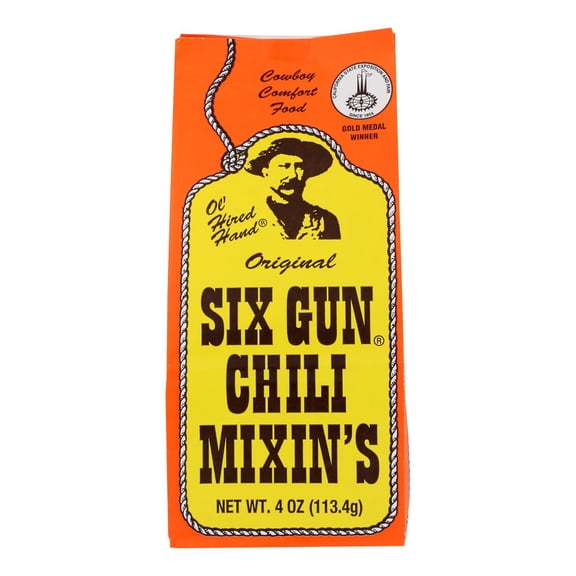 Six Gun Original Chili Mixin's Dry Chili Seasoning Mix, 4 oz, 12 pack