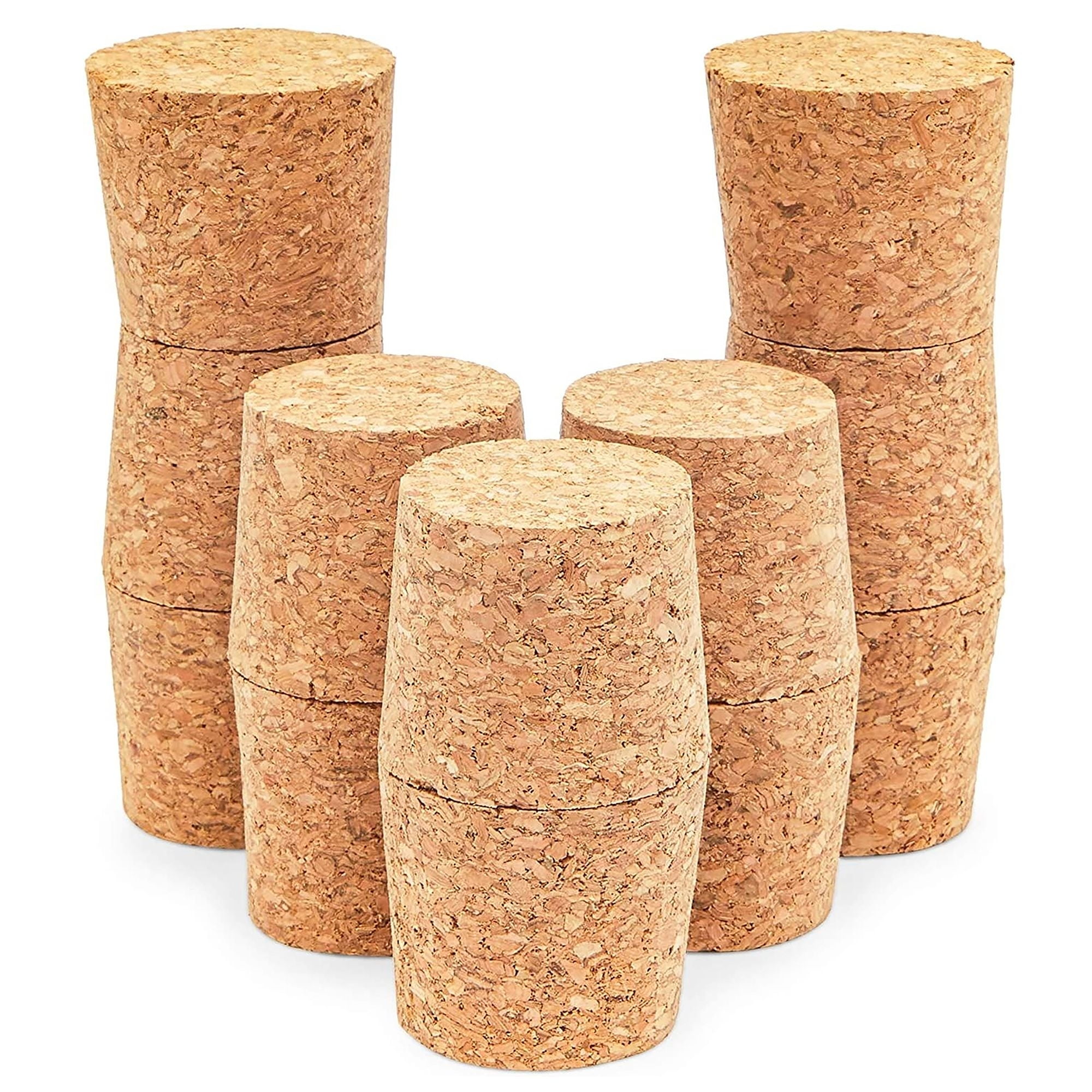Juvale 12 Pack Tapered Cork Plugs for Wine Bottles, DIY Arts and Crafts (Size 22, 1.7 x 1.5 x 1.5 in)