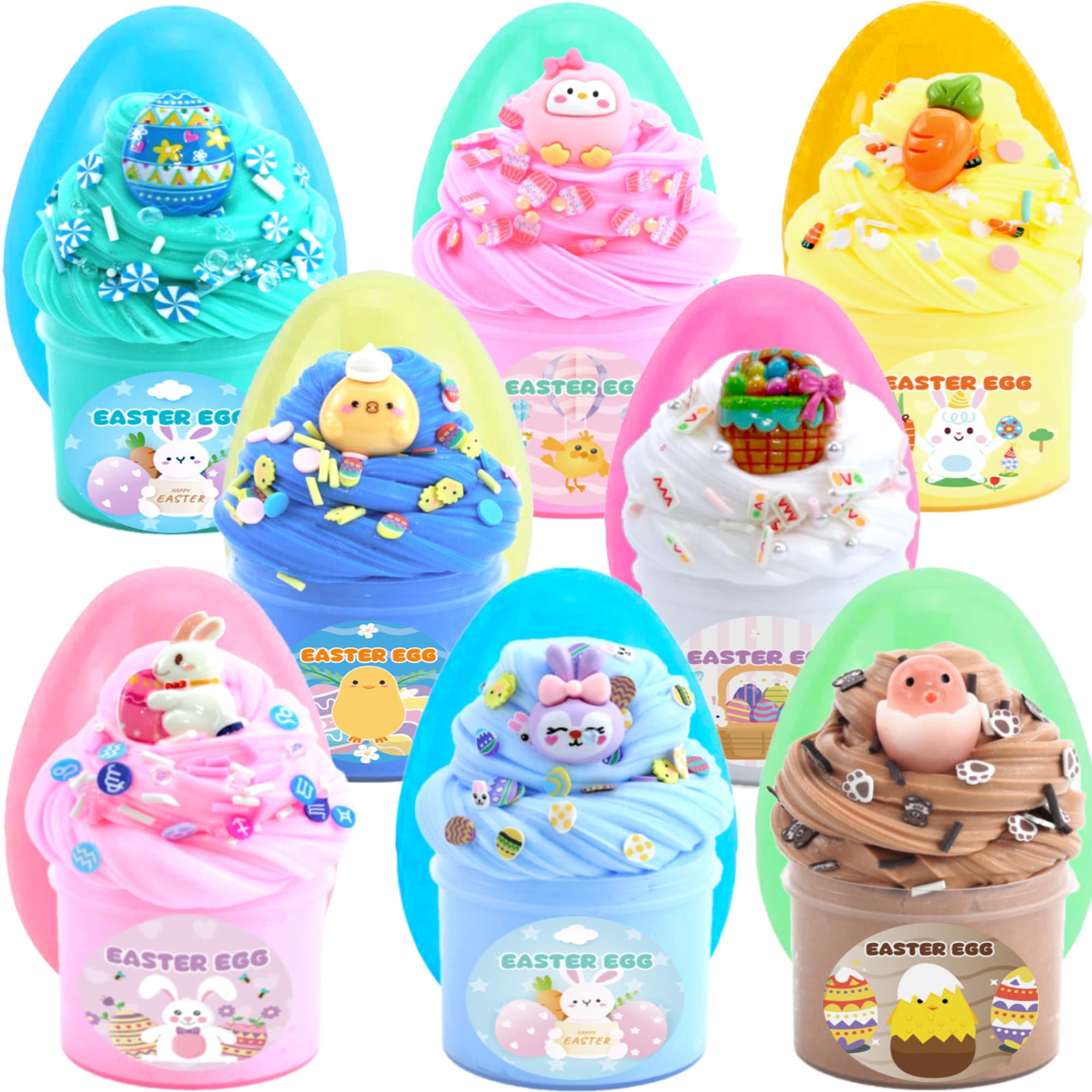12 Pack Slime kit,DIY Butter Slime,Stress Relief Toys,Craft Toy, for Girl and Boys Party Favors,Easter Basket Fillings and Birthday Gift