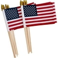 thumbnail image 1 of 12 Pack Small American Flags Stick Small US Flags/Mini American Flags Outside 4x6 Inch American Hand Held Stick Flags with Kid-Safe Spear Top,Patriotic Veterans Day Decorations,4th July Decorations, 1 of 6