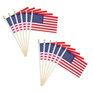 4x6 inch US Small Flag Hand Held Stick Mini American Stick Flag Proudly ...