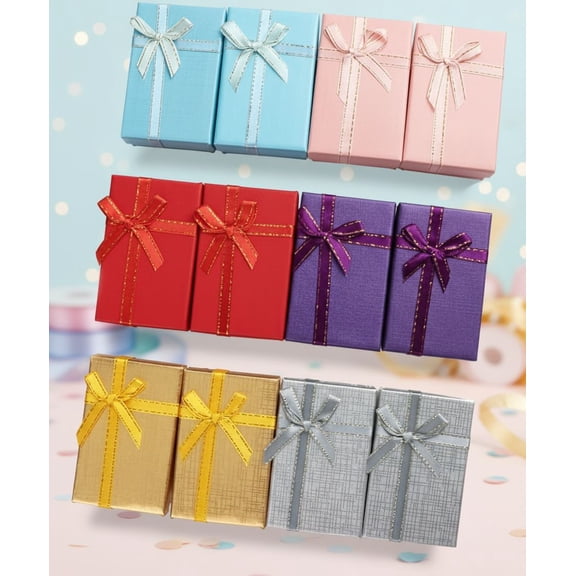 12 Pack Small Jewelry Gift Boxes Set Empty Gift Boxes for Earrings,Rings, Necklaces Jewelry for Anniversaries, Weddings,Birthday-Mixcolor