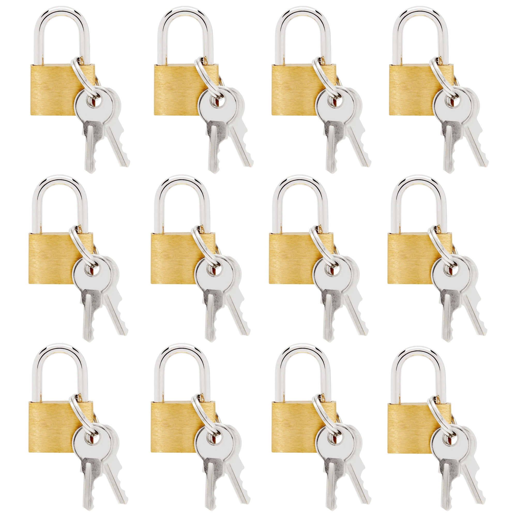 12 Pack Small Locks with Keys for Luggage, Backpacks, Bulk Mini Padlocks  for Locker, Suitcase, Jewelry Box, Gym Bags (1.2 x 0.7 In)