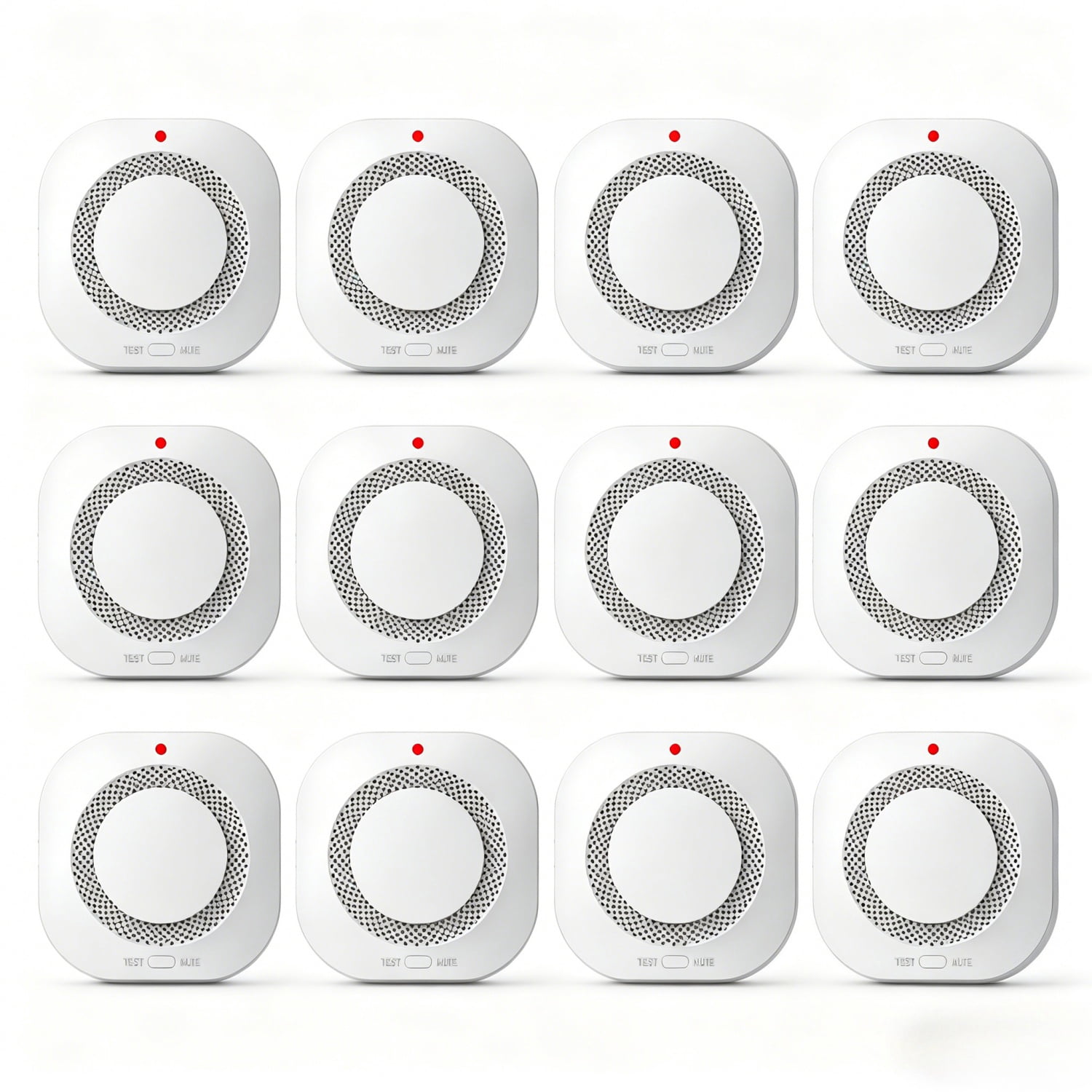 12 Pack Smoke Alarm Home Security System Fire Protection Smoke Alarm Detector