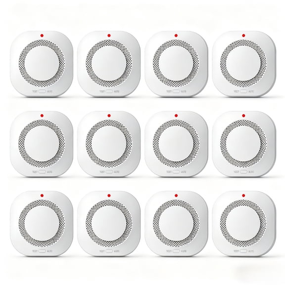 12 Pack Smoke Alarm Home Security System Fire Protection Smoke Alarm Detector
