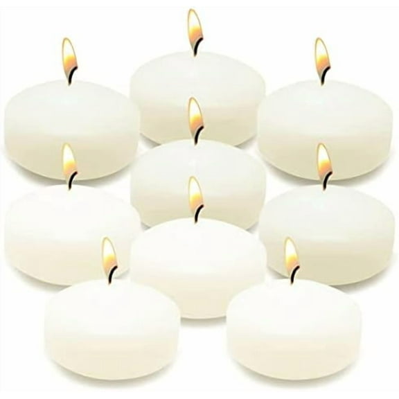 12 Pack Smokeless Floating Candles, 3 Inch Ivory Odorless No Drip Wax Burning Candles for Weddings, Birthdays, Holidays and Home Decor$$Home Decor, Kitchen, & Other