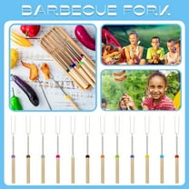 12 Pack Smores Sticks, 32 Inch Marshmallow Roasting Sticks for Fire Pit, Extendable Roasting Skewers with Bag, Hot Dog Fork, Smores Kit for Campfire Camping Essentials