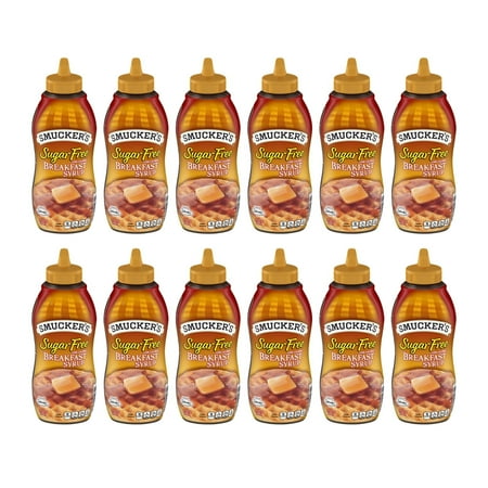 (12 Pack) Smucker's Sugar-Free Breakfast Syrup, 14.5 oz Bottles