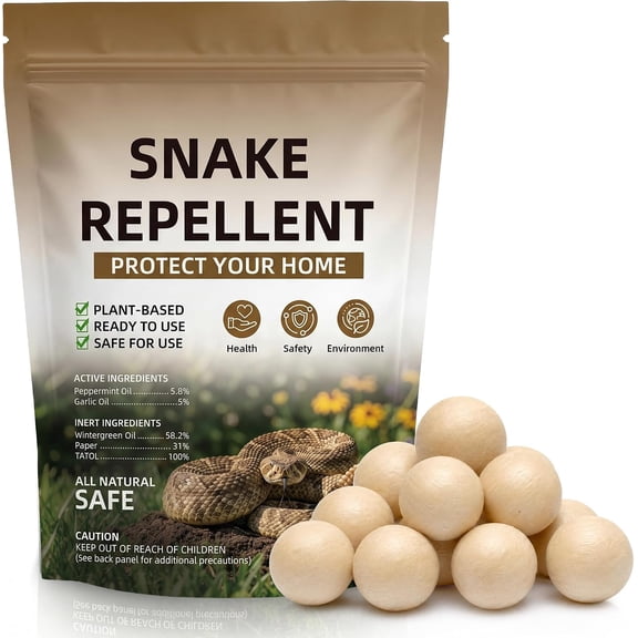 12 Pack Snake Repellent Balls for Yard, Snake Away Deterrent Outdoors & Indoor, Pet Safe Snake be Gone for Lawn, Garden, Garage, RV, Camping Long-Lasting Mint Scent