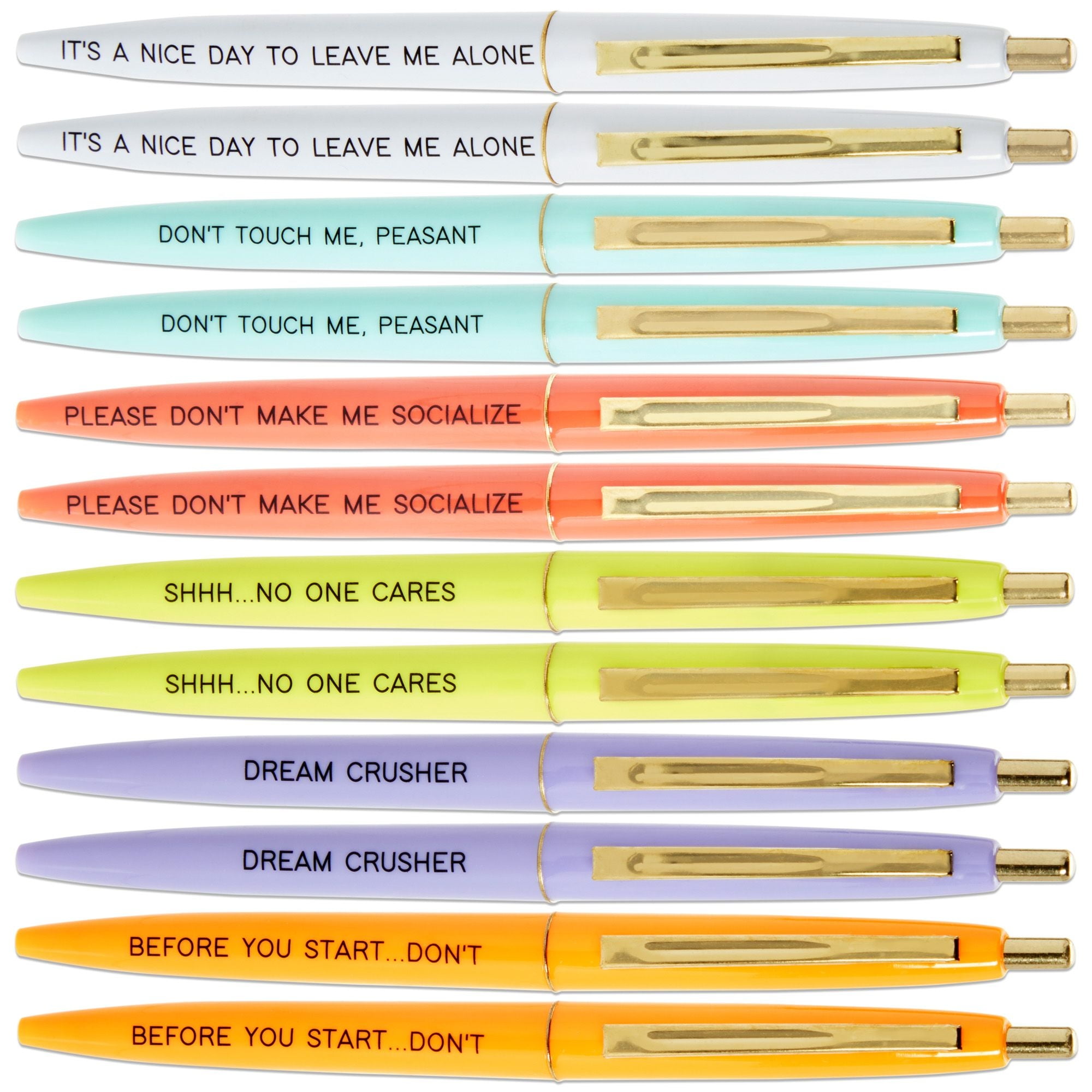 12 Pack Snarky Ballpoint Pens with Sarcastic Quotes, Funny Work Pens for Adults, Colleagues, Work Humor, Employee Appreciation Gifts, Office Supplies, 6 Assorted Colors
