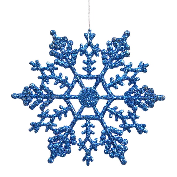 12 Pack Snowflake Ornaments, Christmas Tree Decorations, Plastic Glitter Hanging Snow Flakes for Indoor Winter Christmas Tree Wonderland Decor