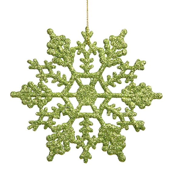 12 Pack Snowflake Ornaments, Christmas Tree Decorations, Plastic Glitter Hanging Snow Flakes for Indoor Winter Christmas Tree Wonderland Decor