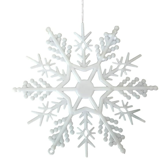 12 Pack Snowflake Ornaments, Christmas Tree Decorations, Plastic Glitter Hanging Snow Flakes for Indoor Winter Christmas Tree Wonderland Decor