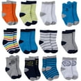 thumbnail image 1 of Onesies Brand Baby Boy Assorted Stay-on Jersey Crew Wiggle-Proof Socks, 12-Pack, 0/6 Months - 24 Months, 1 of 8