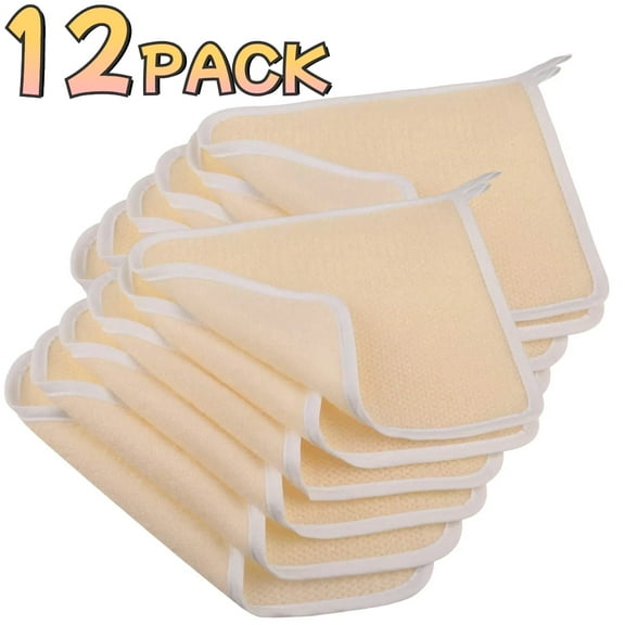 12 Pack Soft-Weave Wash Cloths for Face and Body, Exfoliating Washcloth for Women Men - Rough Exfoliating Side & Soft Terry Side