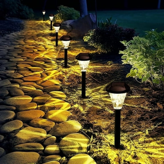 12-Pack Solar Outdoor Landscape Lights, Upgraded Waterproof Solar Lights for Garden and Yard, Warm White Solar Powered Pathway Lighting for Patio