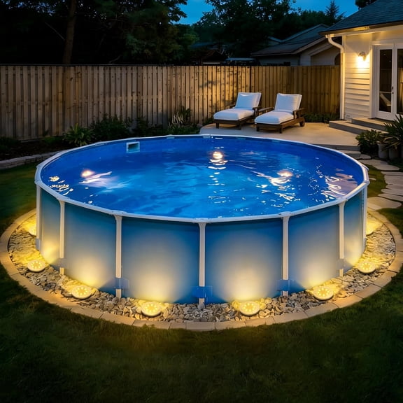 12 Pack Solar Pool Lights for Above Ground Pools, LED Outdoor Waterproof, Decorations(Warm White)