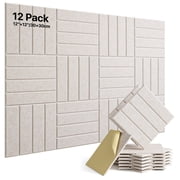 12 Pack Sound Proof Foam Panels for Walls, Self-Adhesive Acoustic Panels Sound Absorbing, 12" X 12" X 0.4" High Density Soundproof Wall Panels Tiles for Door, Ceiling, Home Office