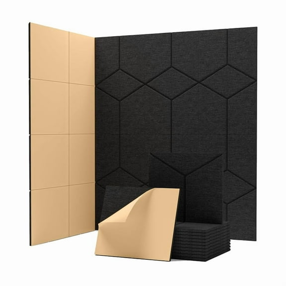 12 Pack Soundproof Wall Panels Self Adhesive, High Density Sound Proofing Panels for Home Studio, Living Room