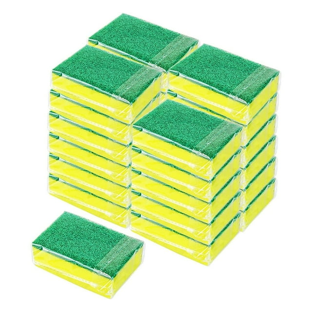12 Pack Sponge Individually Packed Bulk Kitchen Dishwashing Sponge Scratch Resistants Scouring Pad 125g，22x7x33c
