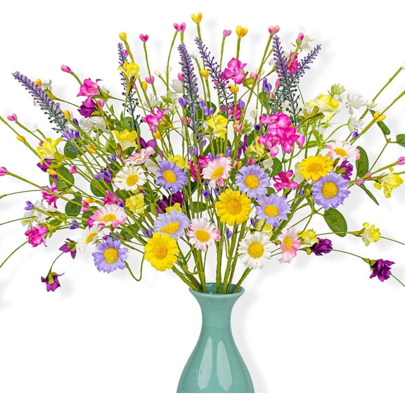 SHBOTO Multicolor Spring Floral Pip Berries 17 Inch Artificial Flowers Floral Picks 12 Count