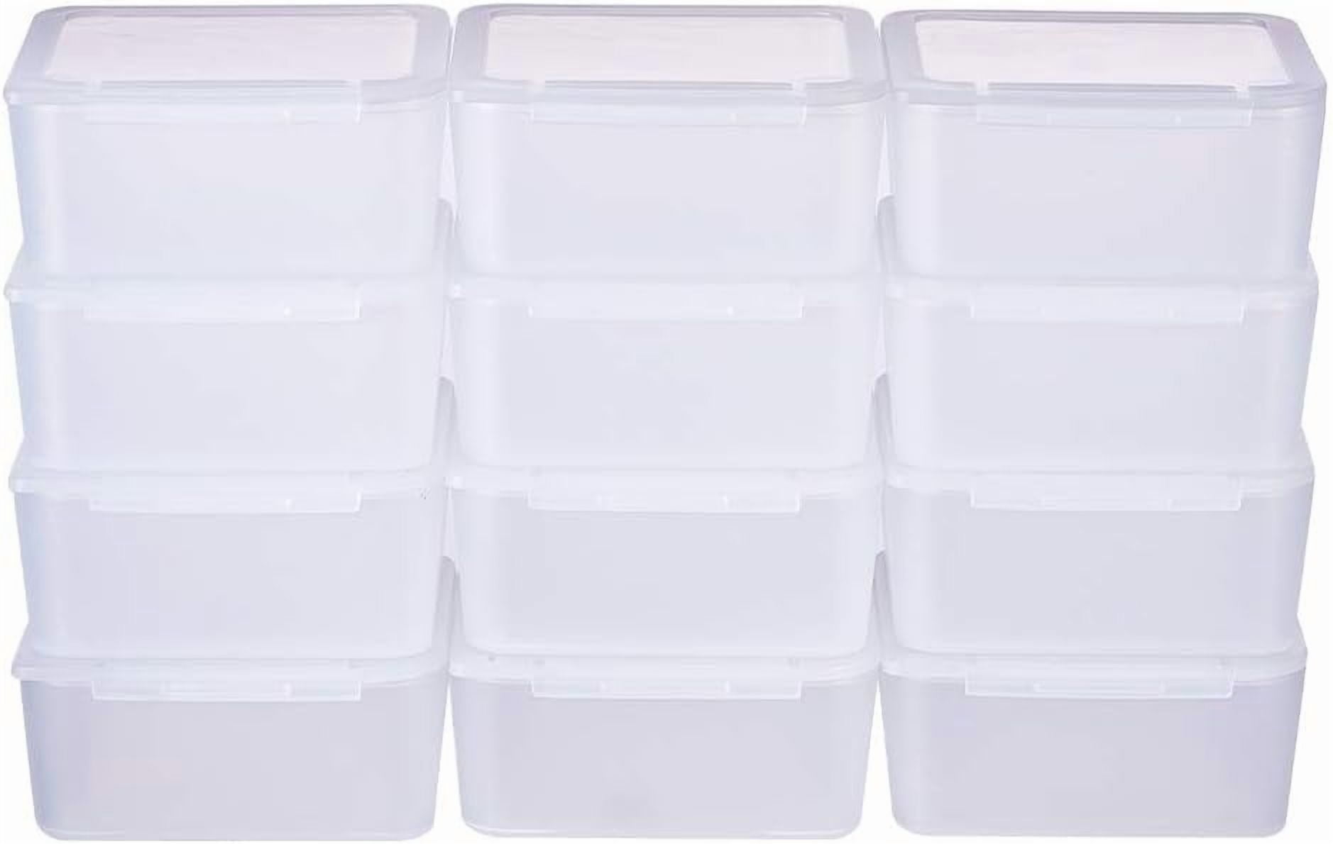 12 Pack Square Frosted Clear Plastic Bead Storage Containers Box Case with Lids for ItemsPillsHerbsTiny BeadJewerlry Findings and Other Small Items - 2.56x2.56x1.18 Inches Clear