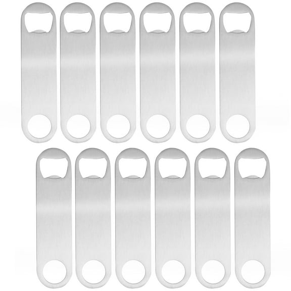 Juvale Bottle Opener Bulk Set - 12 Pack, Stainless Steel Flat, 4.7 x 1.2 In - Bartender & Bar Supplies with Blank Bottle Openers for Custom Keychains