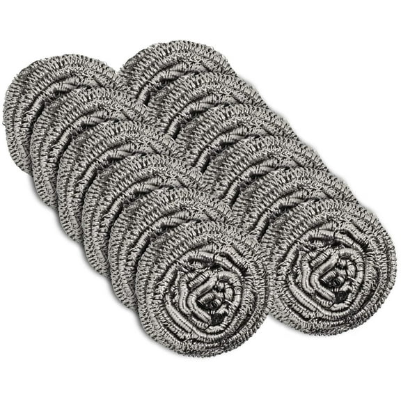 12 Pack Stainless Steel Scourers by Scrub It – Steel Wool Scrubber Pad Used for Dishes,Pots,Pans,and Ovens.Easy scouring for Tough Kitchen Cleaning.