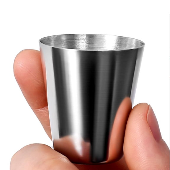 12 Pack Stainless Steel Shot Cups, 30ml, 304 Metal Shot Glass, Stackable Tumbler for Whiskey Wine, Home Bar Party Travel, Compact