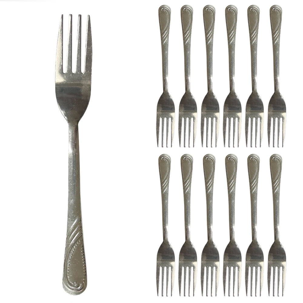 12 Pack Stainless Steel Silverware Forks Table Flatware Set Cutlery ...