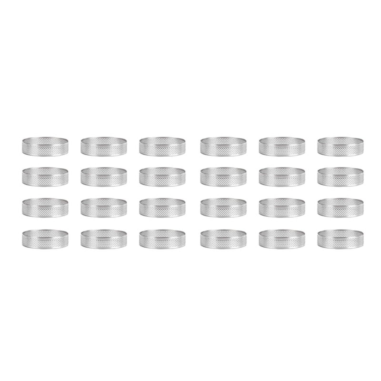 12 Pack Stainless Steel Tart Rings 3 In,Perforated Cake Mousse Ring