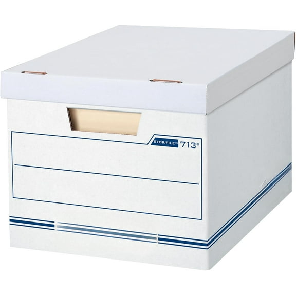 12 Pack Standard Duty File Storage Boxes, Standard Assembly, Removable Lid, Letter/Legal (0071301)