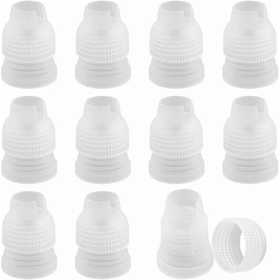12 Pack Standard Piping Bag Couplers Cake Decorating Supplies Couplers Plastic 1.3 x 0.9in White Nozzle Converter Tools Accessories