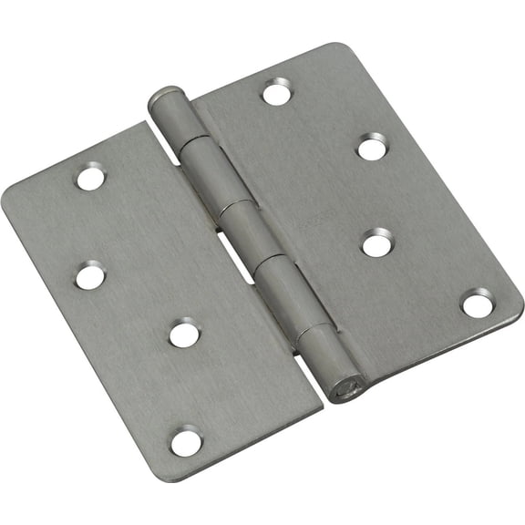 12-Pack Stanley Hardware 4"x4" Round 1/4" Radius Corners Satin Chrome Residential Door Hinges