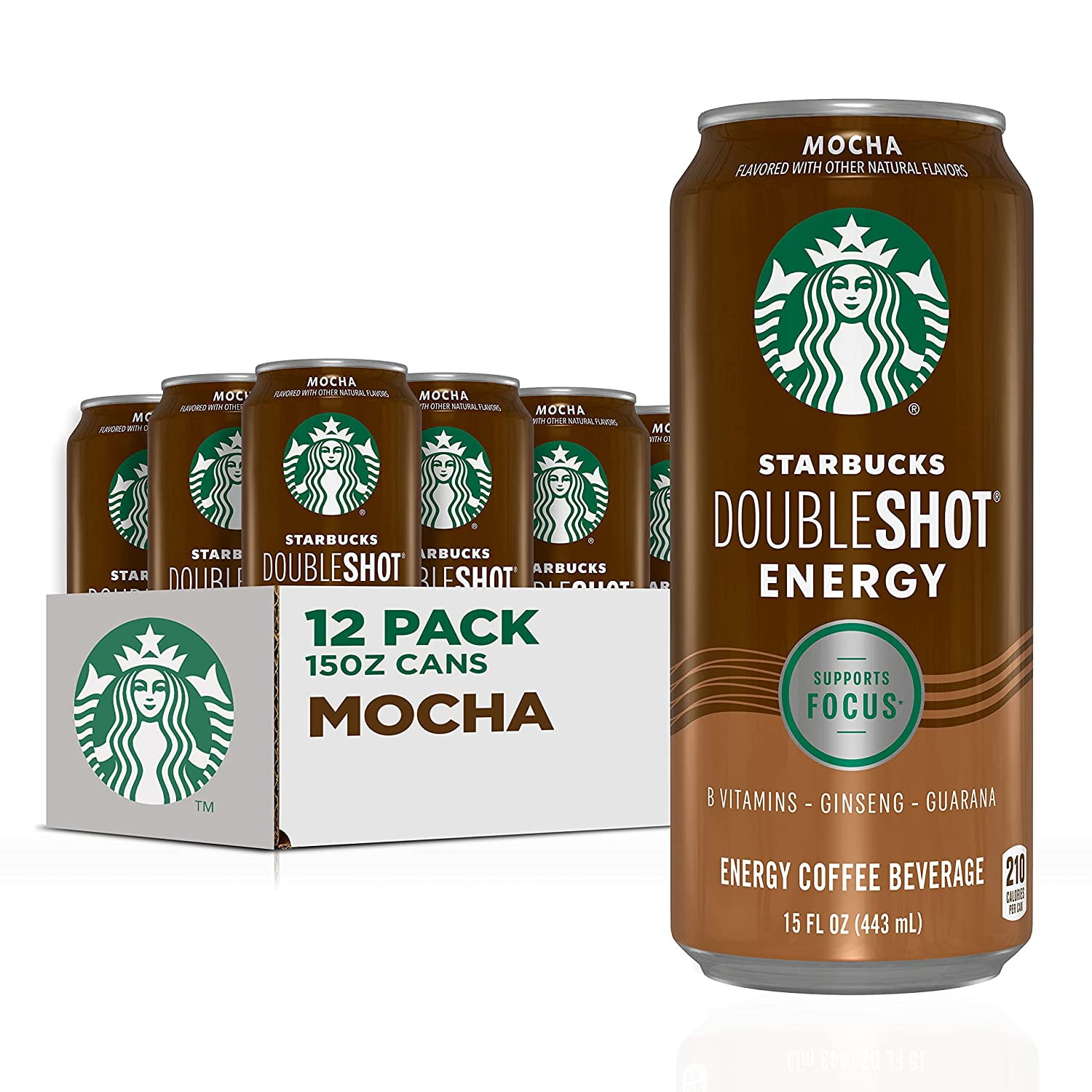 (12 Pack) Starbucks Doubleshot Energy Mocha Coffee Energy Drink, 15 oz