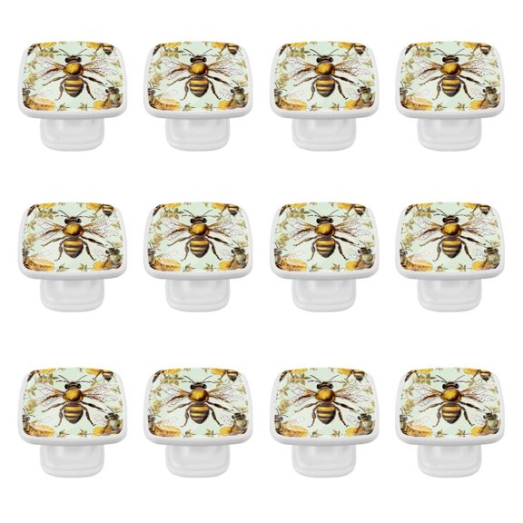 12 Pack Starry Bee Kitchen Cabinet Square Knob Cabinet Hardware for Dresser Drawer Cabinet Pulls Drawer Knobs Cabinet Knobs