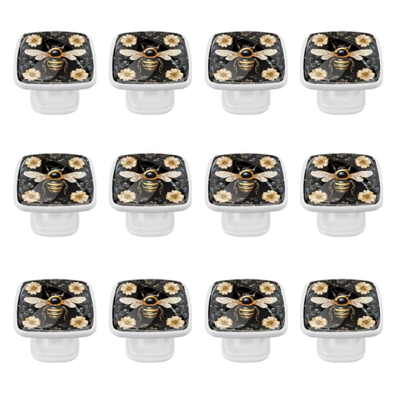 12 Pack Starry Bee Kitchen Cabinet Square Knob Cabinet Hardware for Dresser Drawer Cabinet Pulls Drawer Knobs Cabinet Knobs