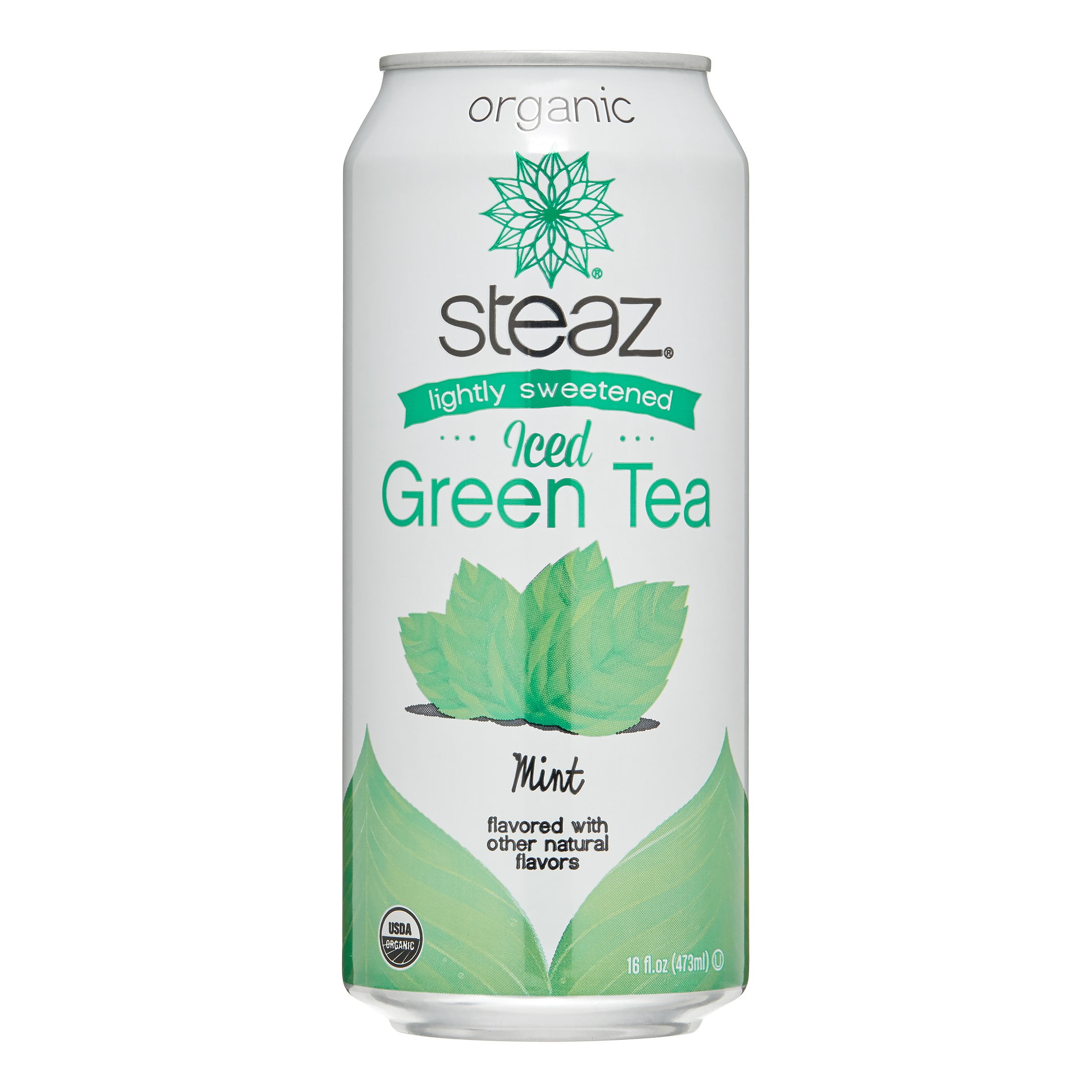 (12 Pack)Steaz Lightly Sweetened Green Tea - Mint, 16 fl oz.