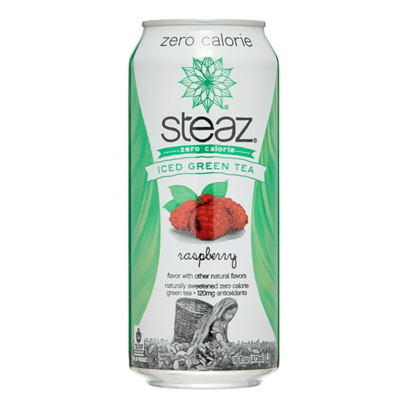 (12 Pack)Steaz Zero Calorie Green Tea - Raspberry, 16 fl oz.