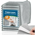 thumbnail image 1 of 12 Pack Steel Wire Cleaning Cloths, Triple-Layer Wire Dishwashing Rag, Durable Non Scratch Dish Rags for Washing Dishes, Multipurpose Kitchen Dishcloth, 1 of 5