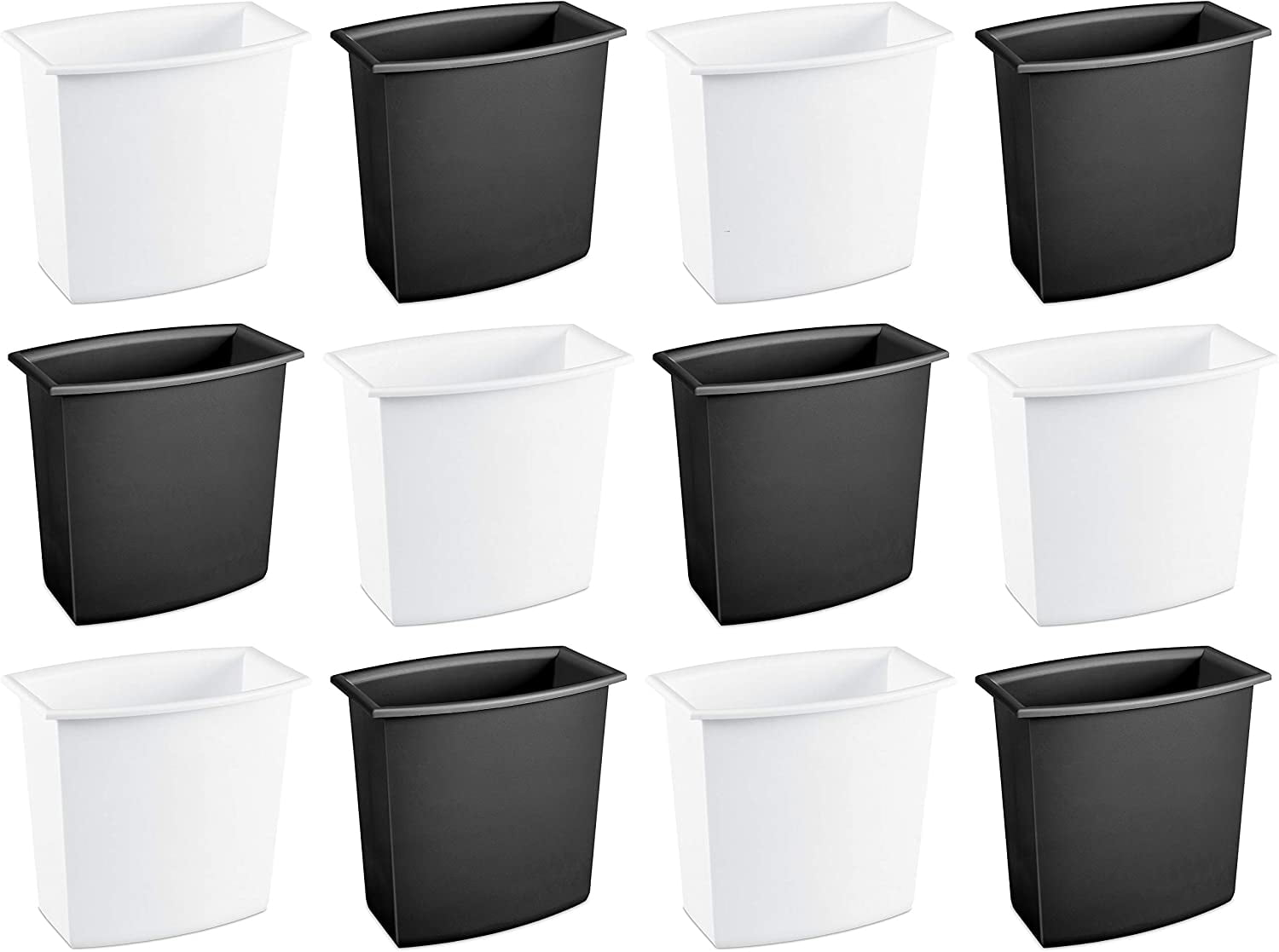 12-Pack Sterilite 1022 - 2 Gallon/7.6 Liter Rectangular Vanity Wastebasket
