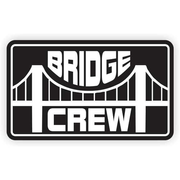 12 Pack StickerDad Bridge Crew - Full Color Printed - (size: 2" x 1" color: BLACK/WHITE) - Hard Hat, Helmet, Windows, Walls, Bumpers, Laptop, Lockers, etc.