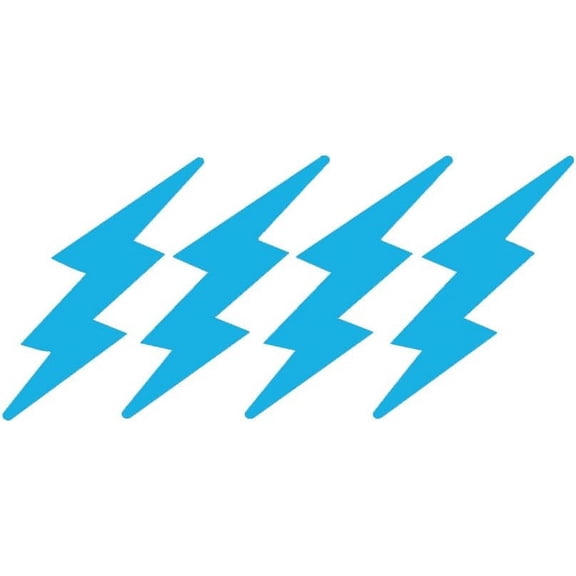 12 Pack - StickerDad Lightning Bolts for Helmet, Windows, Walls, Bumpers, Laptop, Lockers (COOL BLUE, 3 Inches)