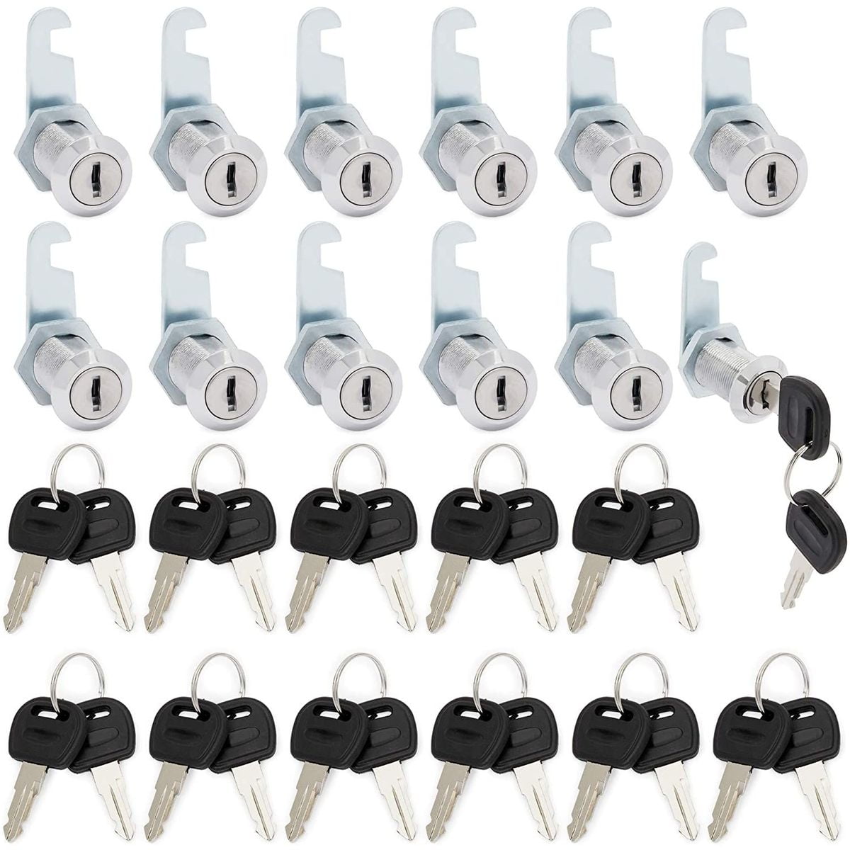 12 Pack Stockroom Plus Cam Lock with Key, 11/8 Cylinder Lock