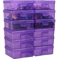 thumbnail image 1 of 12 Pack Storage Box Clear Organizing Container with Latching Lids Plastic Stackable Storage Bins for Lego,Crayon, Pencil and Other Small Product (Purple), 1 of 6