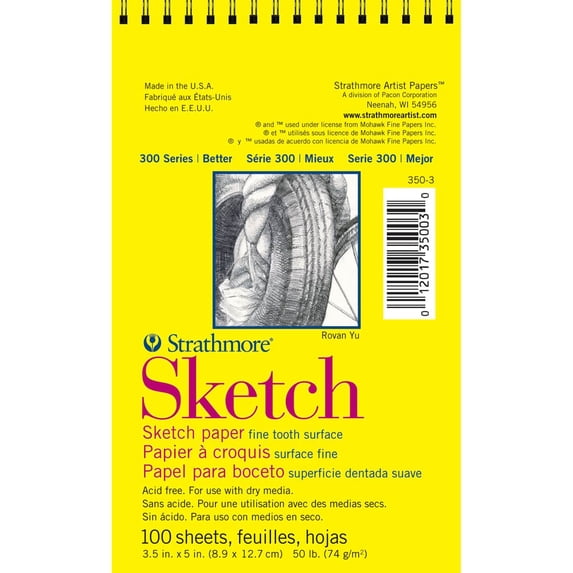 Strathmore 300 Series Wired Sketch Paper Pad, 12 Pack
